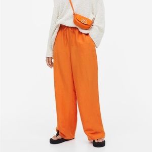 H&M pull on linen blend pants